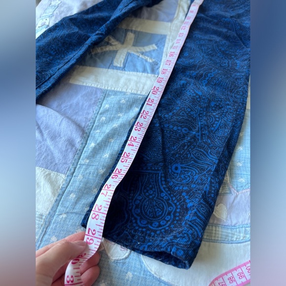 Joe Fresh Womens Pant Blue Paisley Preppy Corduroy Slim Pants 26 - Picture 8 of 9